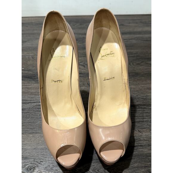 Christian Louboutin Lady Peep 150 Nude Heels – Size 41 (Authentic) - Picture 1 of 8